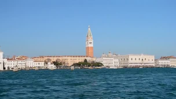 Venezia, Italia. Piazza San Marco og Dogepalasset på solskinnsdag . – stockvideo