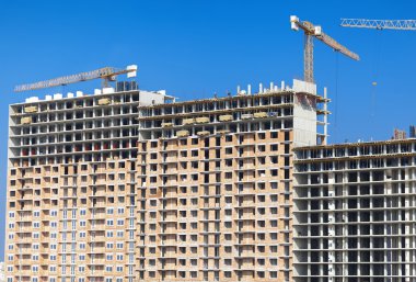 İnşaat apartmanın beton tuğla