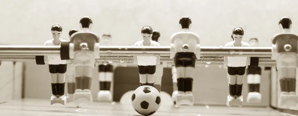 Επιτραπέζιο ποδοσφαιράκι. Πίνακας ποδόσφαιρο ποδοσφαίρου παίκτες — Φωτογραφία Αρχείου