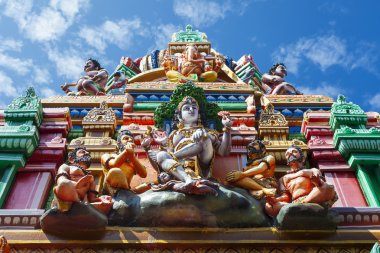 Vishnu kabartma gopuram hindu Tapınağı 