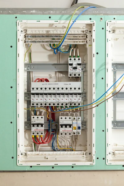 Wires electrical panel houses — Stock Photo, Image