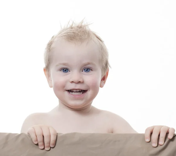 Portret divertente bambino bambino bambino biondo ragazzo — Foto Stock