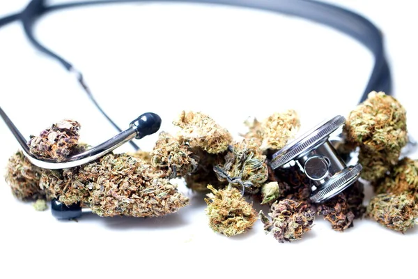 Marijuana Medica Cannabis Cbd Germogli Canapa Concetto Medicina — Foto Stock