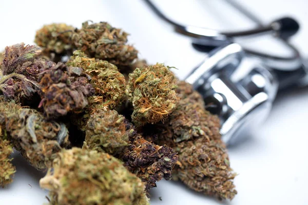 Marijuana Médicale Cannabis Cbd Bourgeons Chanvre Concept Médecine — Photo