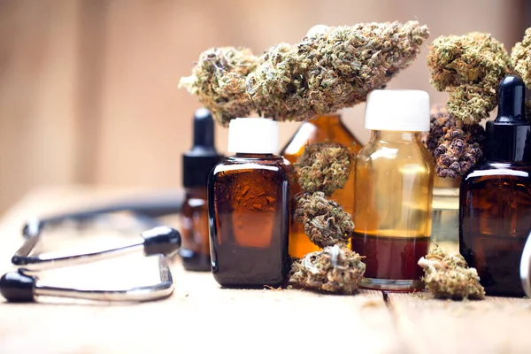 Marijuana Medicinal Cannabis Cbd Botões Cânhamo Conceito Medicina — Fotografia de Stock