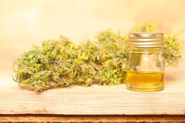 Tıbbi marihuana. Esrar Indica. CBC yağı. ot tomurcukları