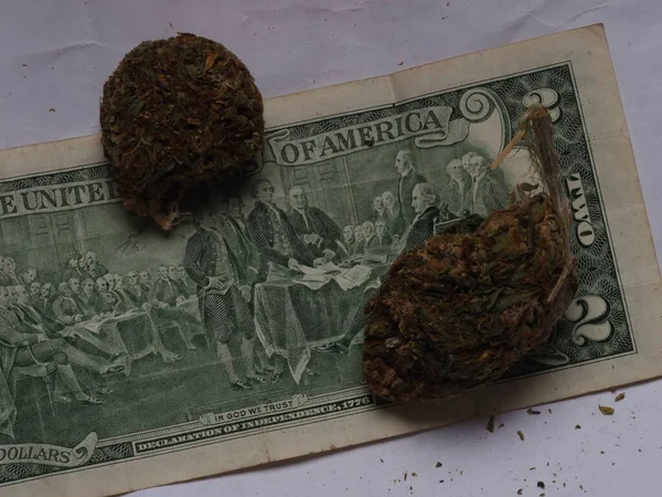 Dollars Américains Cannabis Médical Concept Commercial Marijuana — Photo