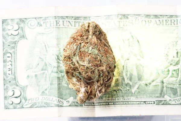 Αμερικάνικα Δολάρια Και Κάνναβη Ιατρική Μαριχουάνα Επιχειρηματική Έννοια — Φωτογραφία Αρχείου