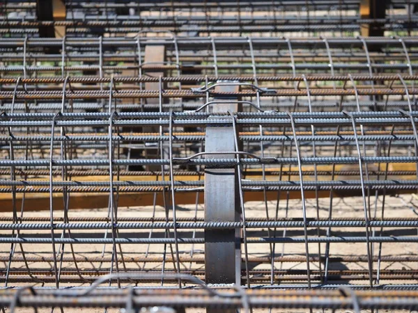 Rebar Welded Metal Structure Building Foundation — Stock Photo, Image