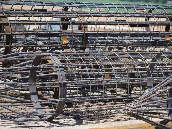 Rebar Welded Metal Structure Building Foundation — Stock Photo, Image