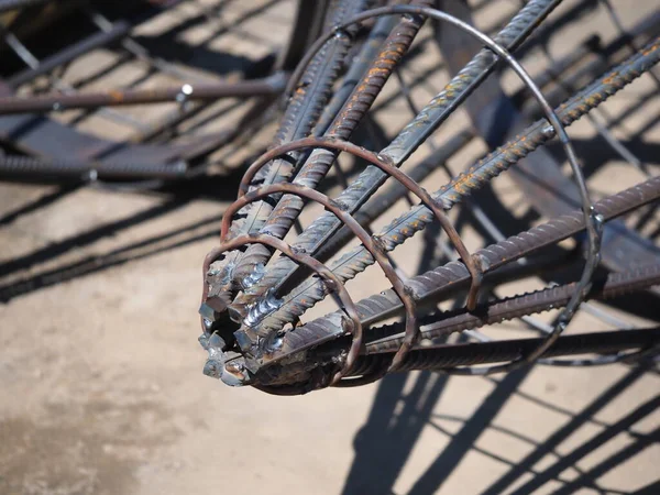 Rebar Welded Metal Structure Building Foundation — Stock Photo, Image