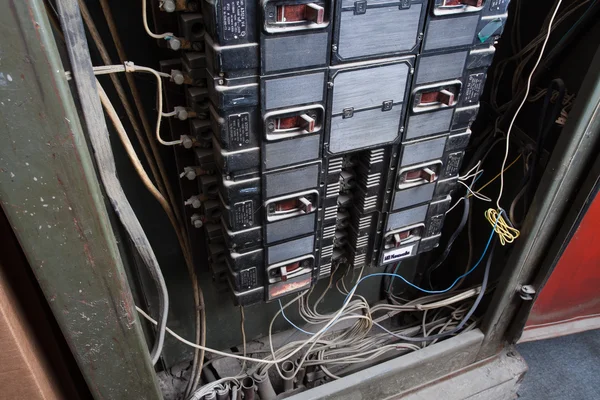 Opened electric switchboard — Stock Photo, Image