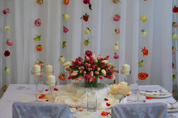 Bouquet of red and yellow tulips — Stock Photo, Image