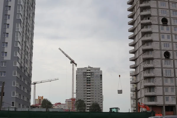 Site in opbouw van flatgebouw — Stockfoto