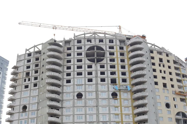 Site in opbouw van flatgebouw — Stockfoto