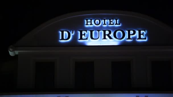 Gevel van het hotel D'Europe — Stockvideo