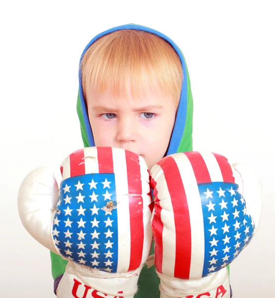 Little boy in boxing gloves — Stock Photo, Image