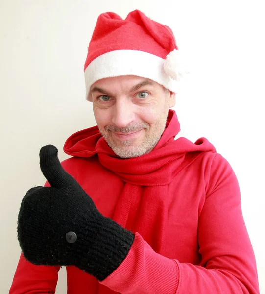 Santa showing thumbs up — Stock Photo, Image