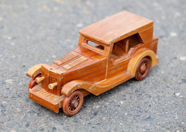 Wooden toy retro car — Stock Photo, Image