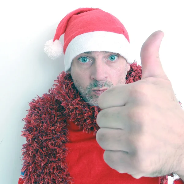 Santa showing thumbs up — Stock Photo, Image
