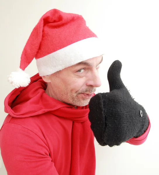 Santa showing thumbs up — Stock Photo, Image