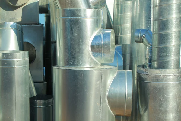Промислові сталеві кондиціонери труби — стокове фото