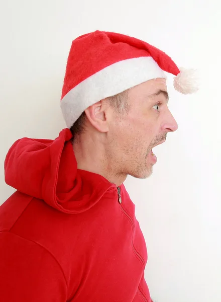 Crazy Santa on white — Stock Photo, Image