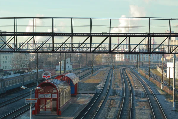 Trainen op SNCF-station — Stockfoto