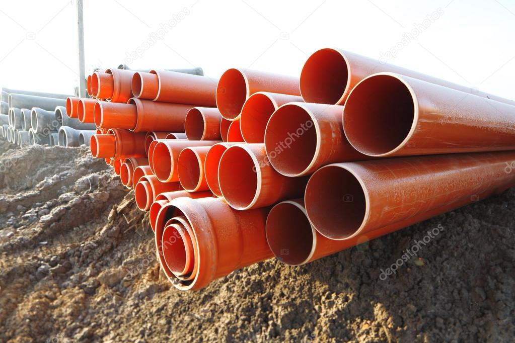 water pipes at a construction site