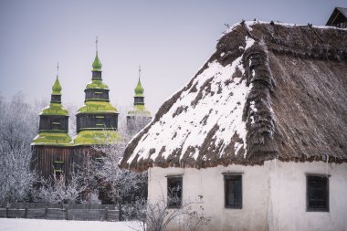 Kiev Müzesi'nde geleneksel Ukrayna halk mimarisi