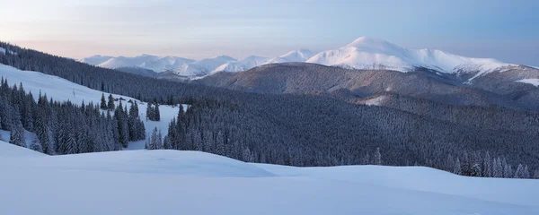 Panorama de invierno de montañas — Foto de Stock