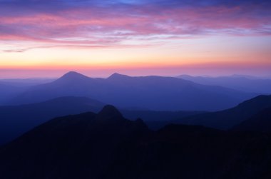 Mountain landscape at dawn  clipart
