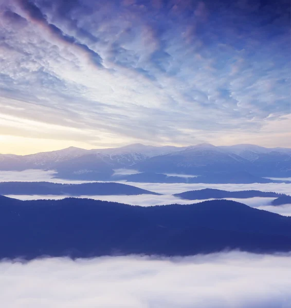 Morning mist in mountains — Stock Photo, Image