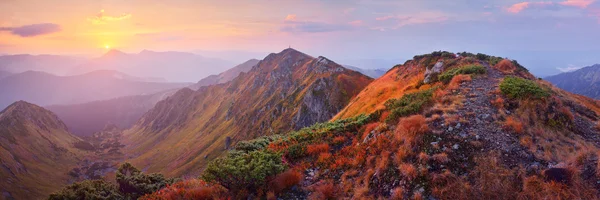 Mountain panorama at dawn Stock Photo