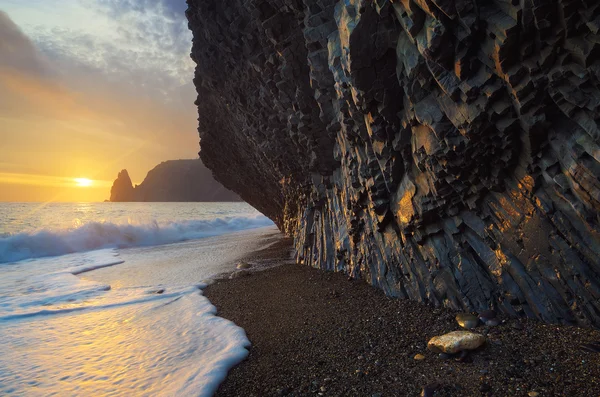 Paesaggio marino con bel tramonto — Foto Stock