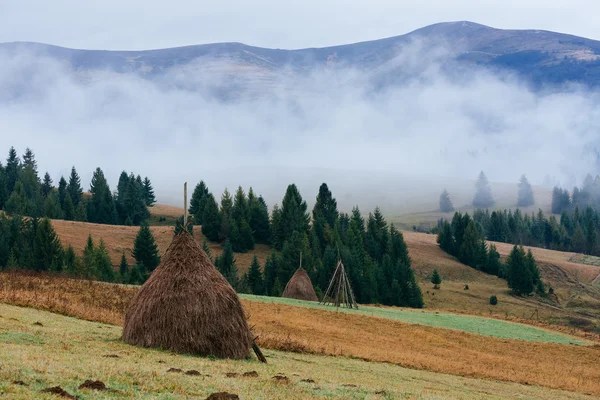 Haystack dans un village de montagne — Photo