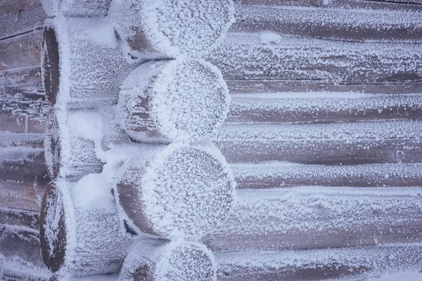 Baita di legno nel gelo — Foto Stock