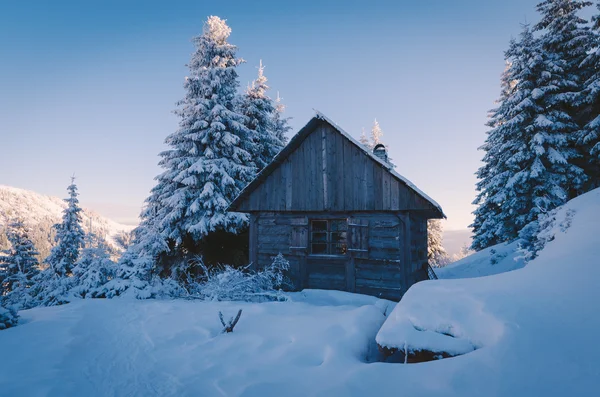 Trähus i fjällen — Stockfoto