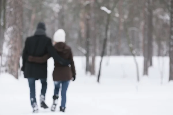 Liefdesverhaal in winter park — Stockfoto