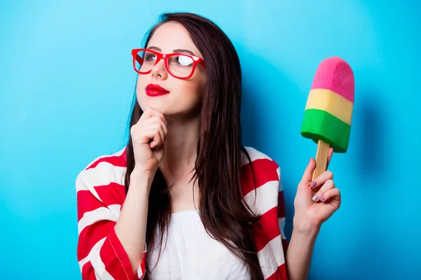 Portrait of the young woman with toy — Stock Photo, Image
