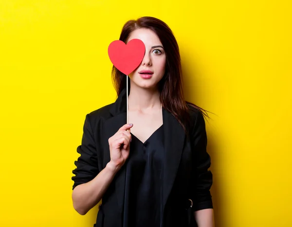 Portrait of the young woman with toy — Stock Photo, Image