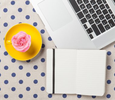 Kupası ve dizüstü dizüstü comuter yakınındaki