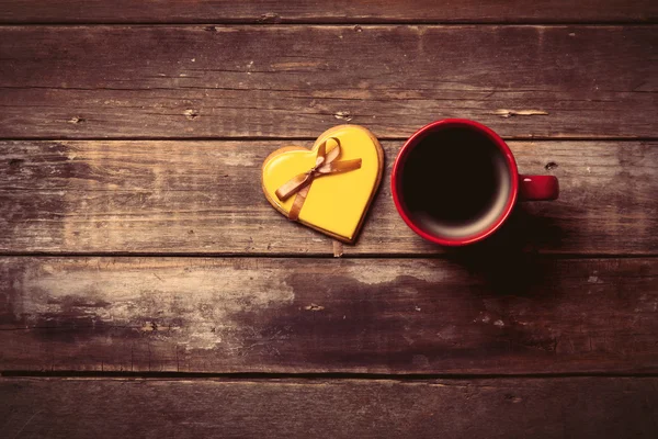 Xícara de café e biscoito — Fotografia de Stock