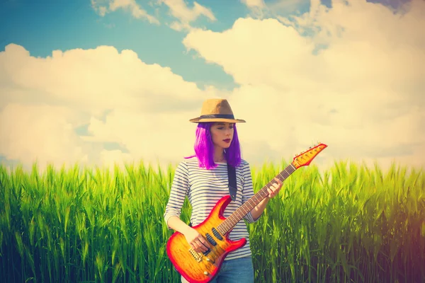 Young woman with suitcase — Stock Photo, Image