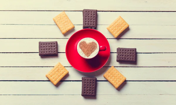 Cup of coffee and cookies — Stock Photo, Image