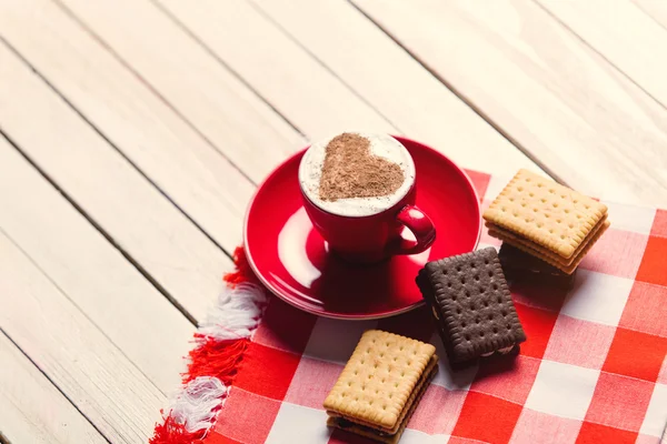 Xícara de café e biscoitos — Fotografia de Stock