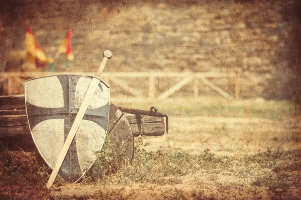 Épée et bouclier vue — Photo