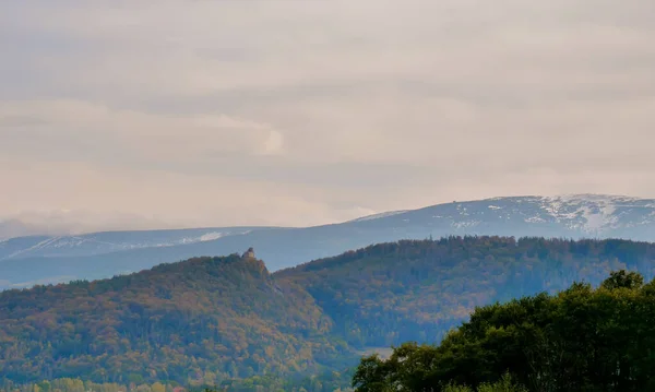 Blick Vom Tal Auf Das Riesengebirge Polen — Stockfoto