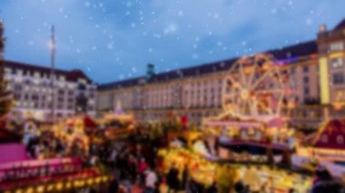 Dresden 'de Noel ışıkları. Bokeh 'te 