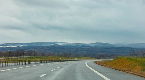 Autopista Las Montañas Sudetes Polonia Diciembre —  Fotos de Stock